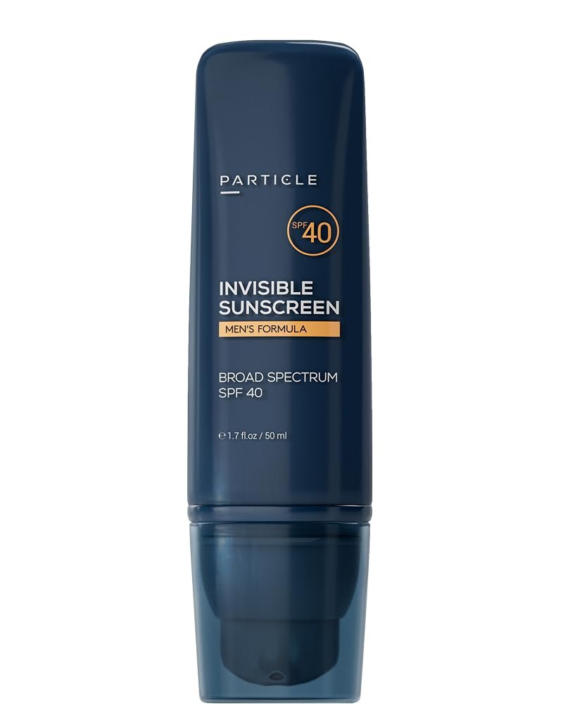 Particle Invisible Sunscreen, Men’s Transparent SPF 40 Lotion with Vitamin E, Daily Skin Care for Men, Lightweight Formula for Sun Protection, Beard Friendly, Non Greasy, 1.7 FL OZ