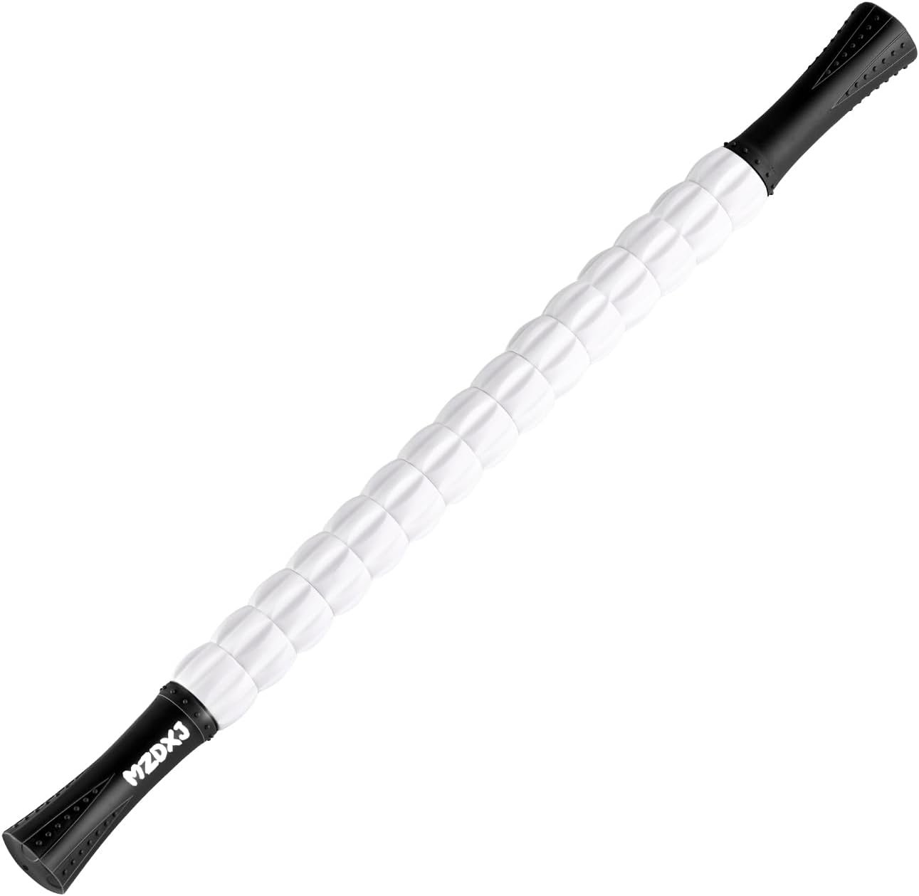 Muscle Roller Massage Roller Stick- Deep Tissue Fascia Blaster for Myofascial Pain Relief, Lymphatic Drainage & Body Sculpting, Handheld Physical Therapy & Recovery Tool (Black & White)