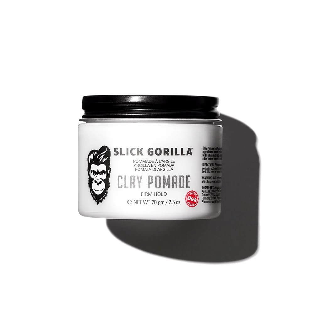 Slick Gorilla Clay Pomade for Men, Firm Hold Matte Texturizing Clay, 2.5 oz
