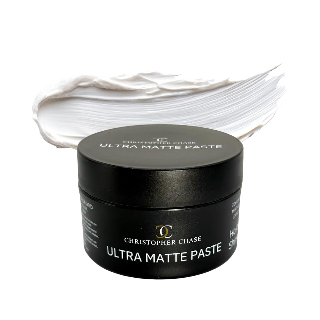Ultra Matte Paste for Men, Strong Flexible Hold Styling Clay with Argan Oil and Rosemary, True Matte Finish, No Shine, Adds Thickness and Texture, 3 oz