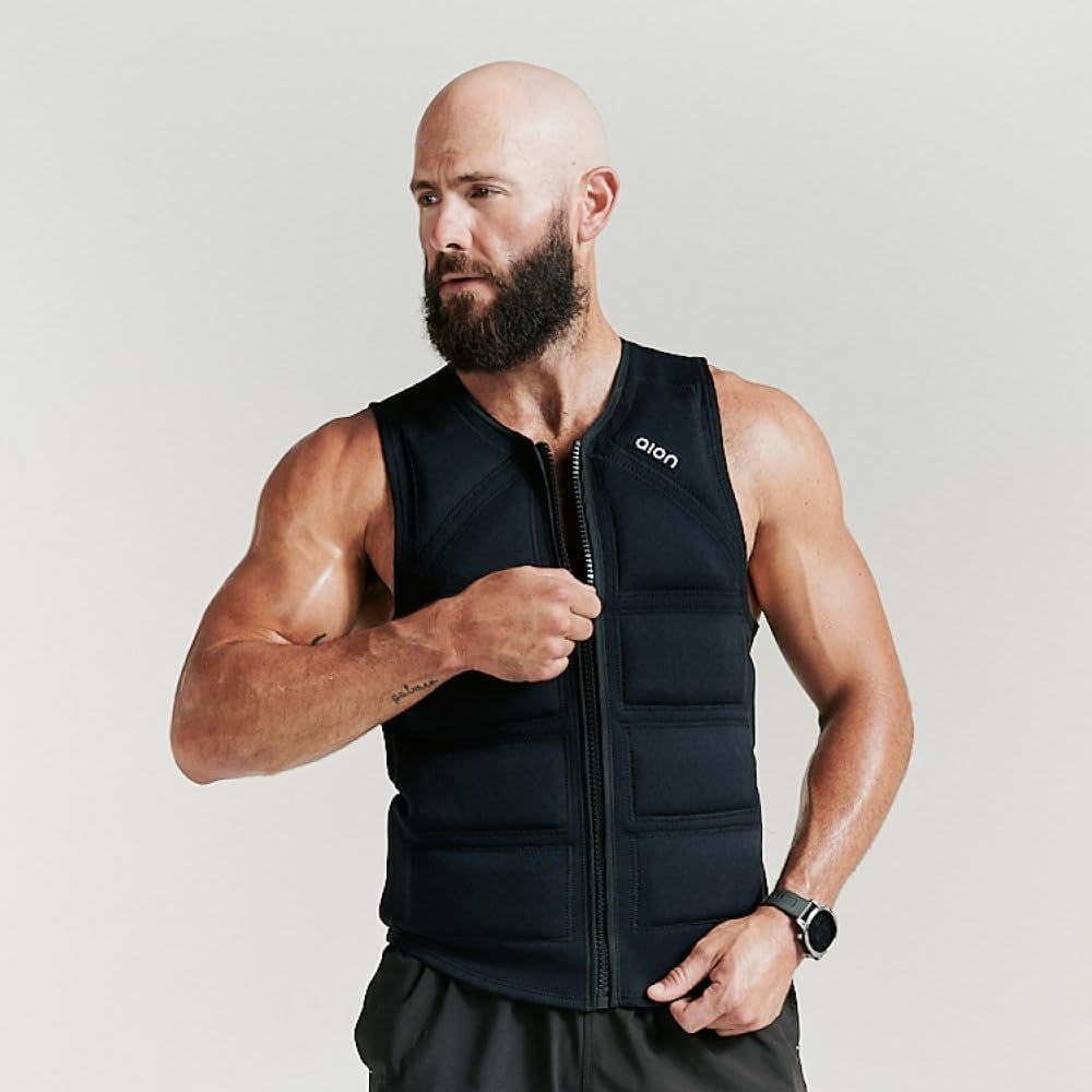 Aion Men’s Weighted Vest, Compression Vest for Walking, Running, Rucking and Strength Training, 7-12.5 lb Proprietary Fractional Loading, No-Bounce Breathable Neoprene