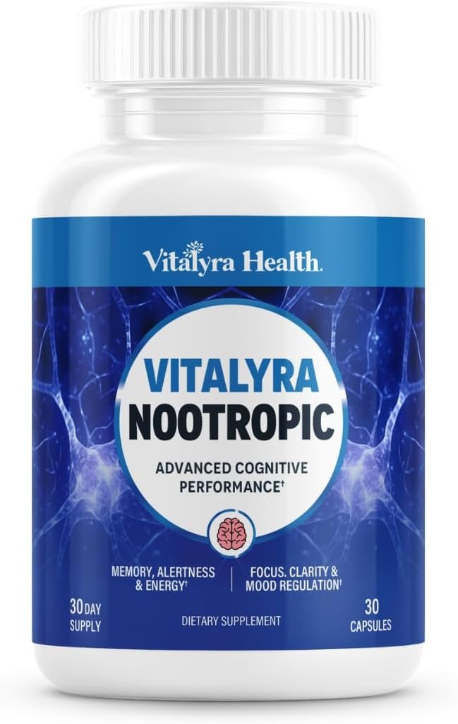 Vitalyra Nootropic Brain Supplement for Memory, Focus & Energy – 12-in-1