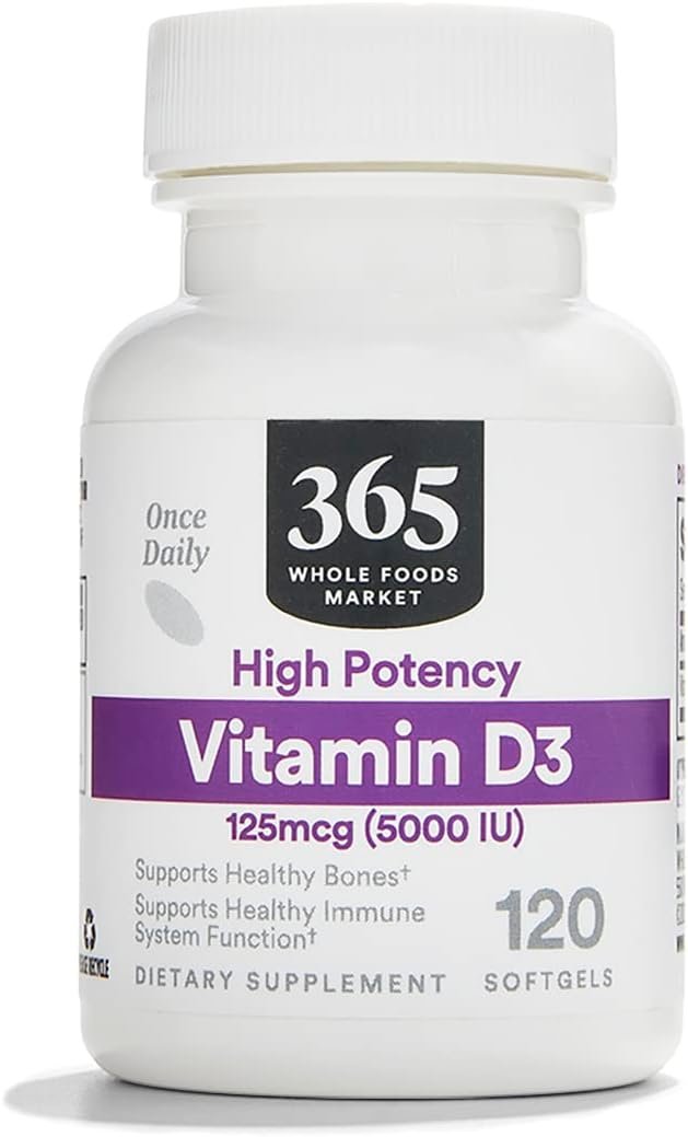 365 by Whole Foods Market, Vitamin D3 5000 IU, 120 ct