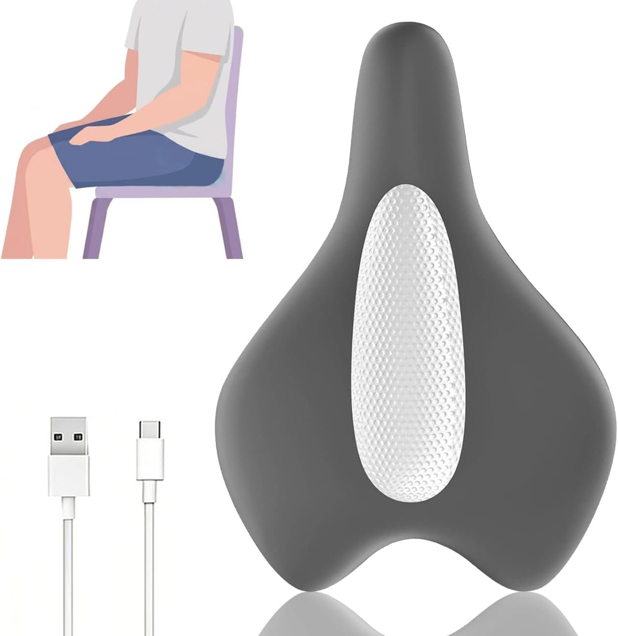 Kegel Exercise Device for Men, Sit-On-Top Kegel Exerciser（Grey）