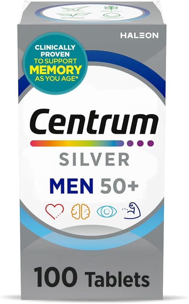 Centrum Silver Men’s Multivitamin for Men 50 and Over, 100 Tablets