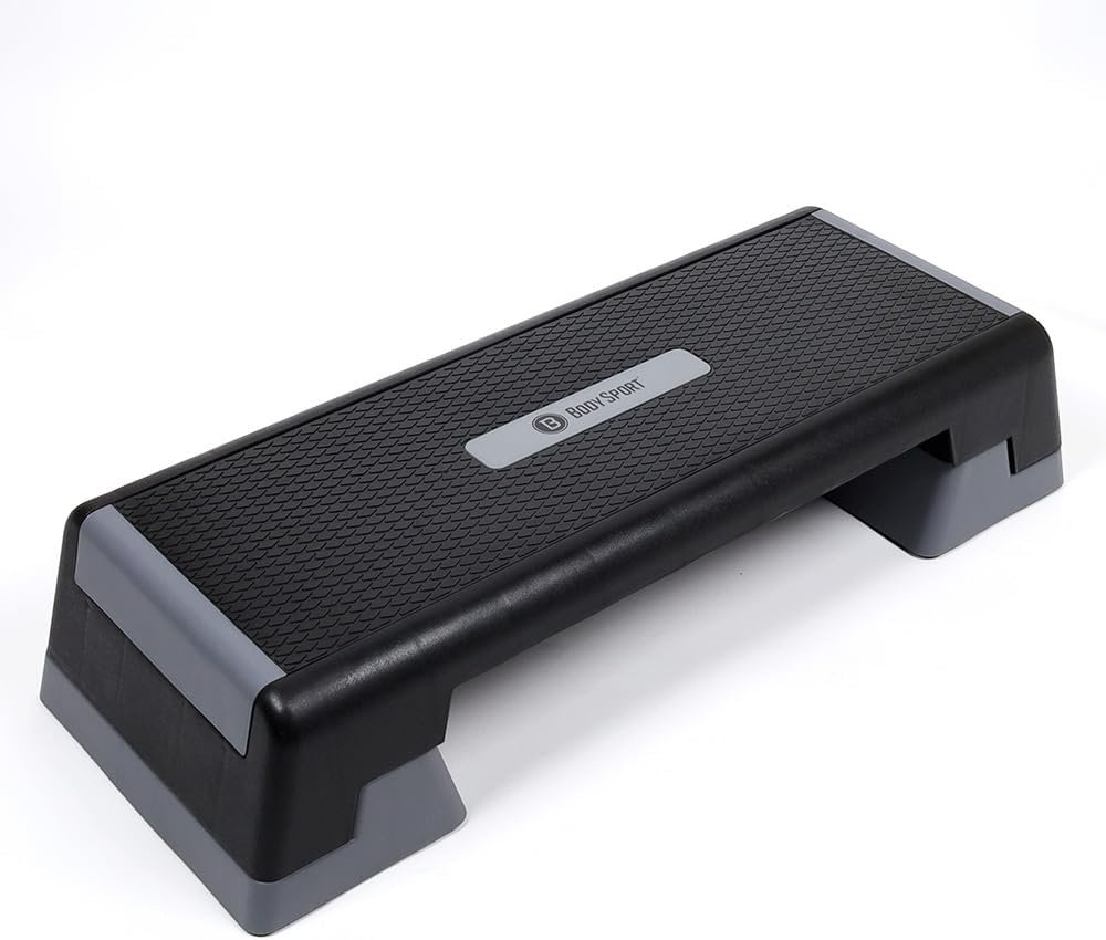Body Sport® Aerobic Step – Step Aerobics Platform – Workout Equipment – Exercise Step Platform – Gray/Black