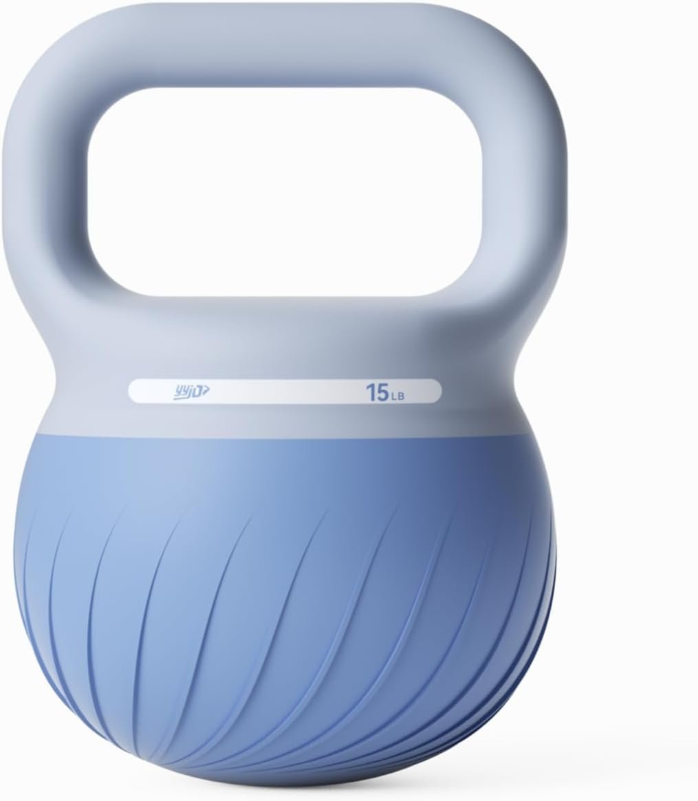 YYJO Soft Kettlebell – Shook Resistance Base Anti-Slip, Wide-Grip Handle 5/10/15 LBS Weights Strength and Safety for Women and Men Workout- Color Coded