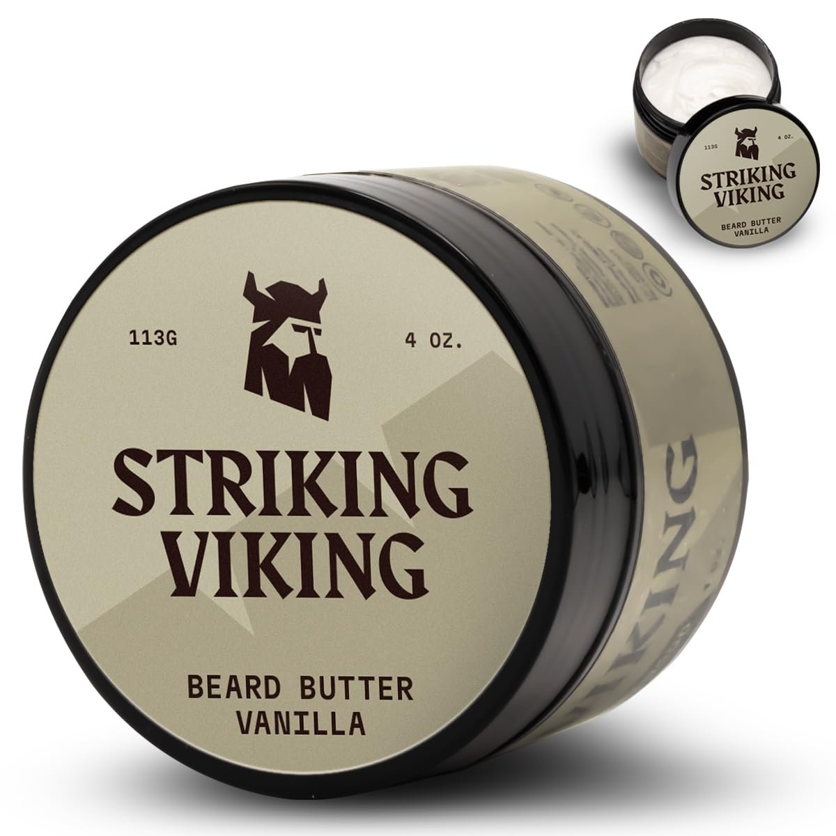Striking Viking Beard Butter – Non-Greasy Moisturizer With Natural Ingredients (Vanilla, 4oz) – Keep Your Beard Hydrated and Refreshing