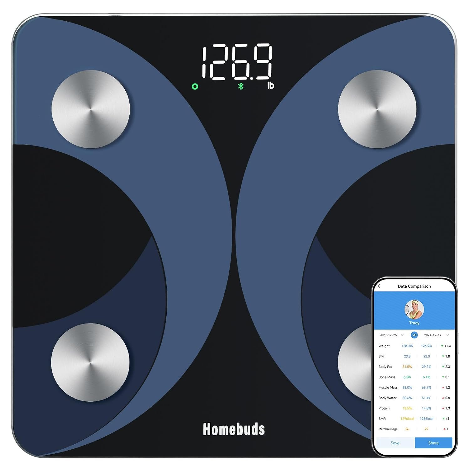 Homebuds FSA&HSA Smart Weight Scale for Body Weight 400lb Precision 0.1lb