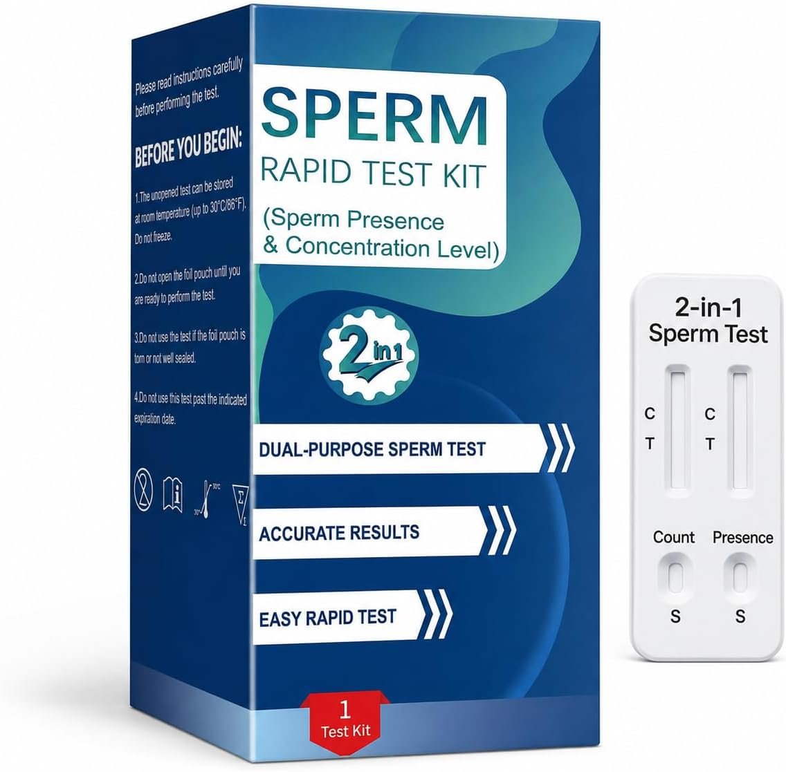 Home Check – Reliable Fertility & Conception Readiness Indicator, 2-in-1 At-Home Test for Men with Simple One-Step Check – #ModelJDX