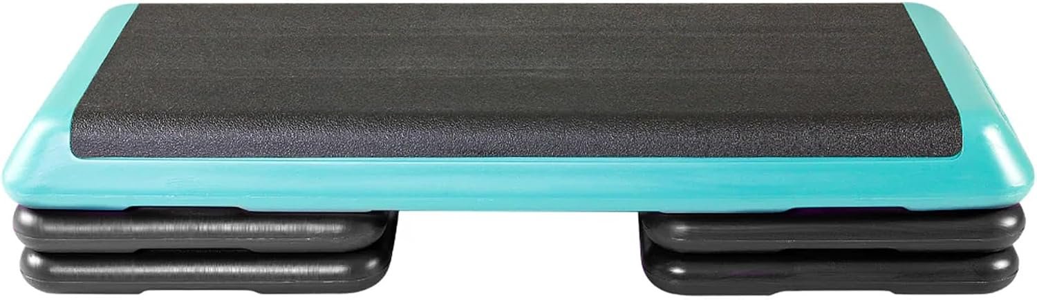 The Original STEP Exercise Step Platform, Health Club Size Stepper for Exercise at Home with 4 Stackable Risers for Height Adjustments