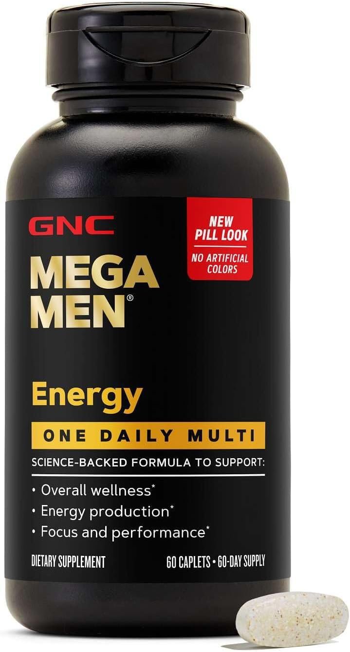 GNC Mega Men One Daily Multi Energy, 60 Count, 60 Servings