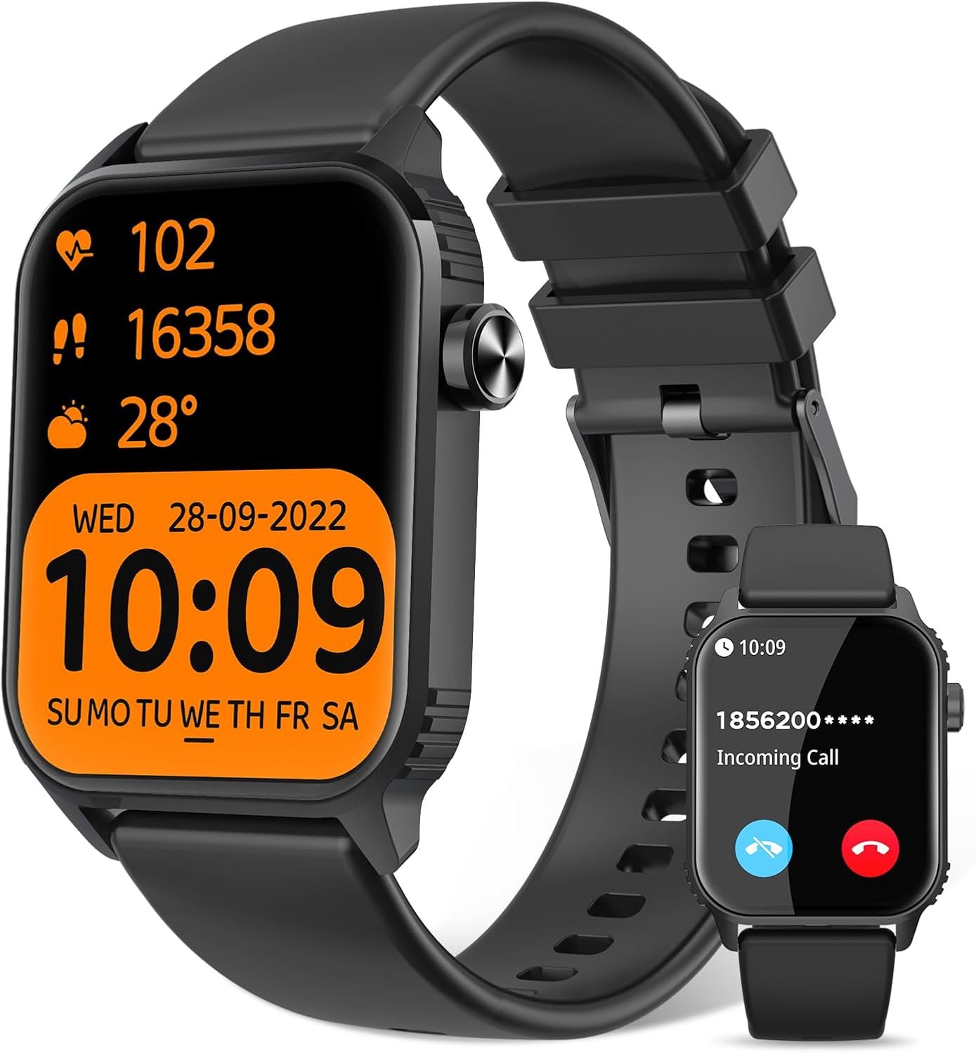 Smart Watch for Men, 120+ Sports Modes Smartwatch with 1.83″ HD Touchsreen, Sleep Monitor, IP67 Waterproof, Bluetooth Call & Music Control Fitness Watch for iPhone/Android (Black)