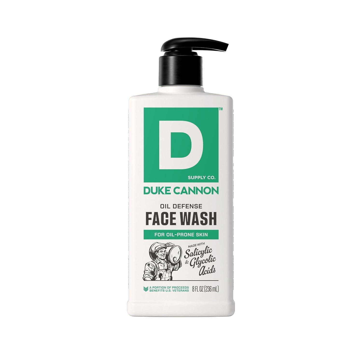 Duke Cannon Oil Defense Face Wash for Men – 8 fl oz