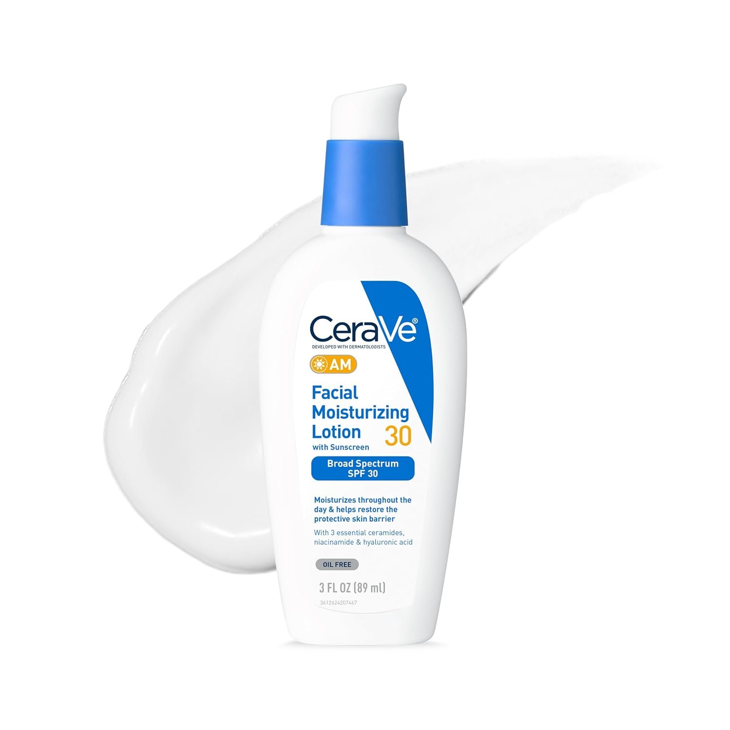 CeraVe AM Facial Daily Moisturizer, SPF 30 Face Sunscreen, 3oz