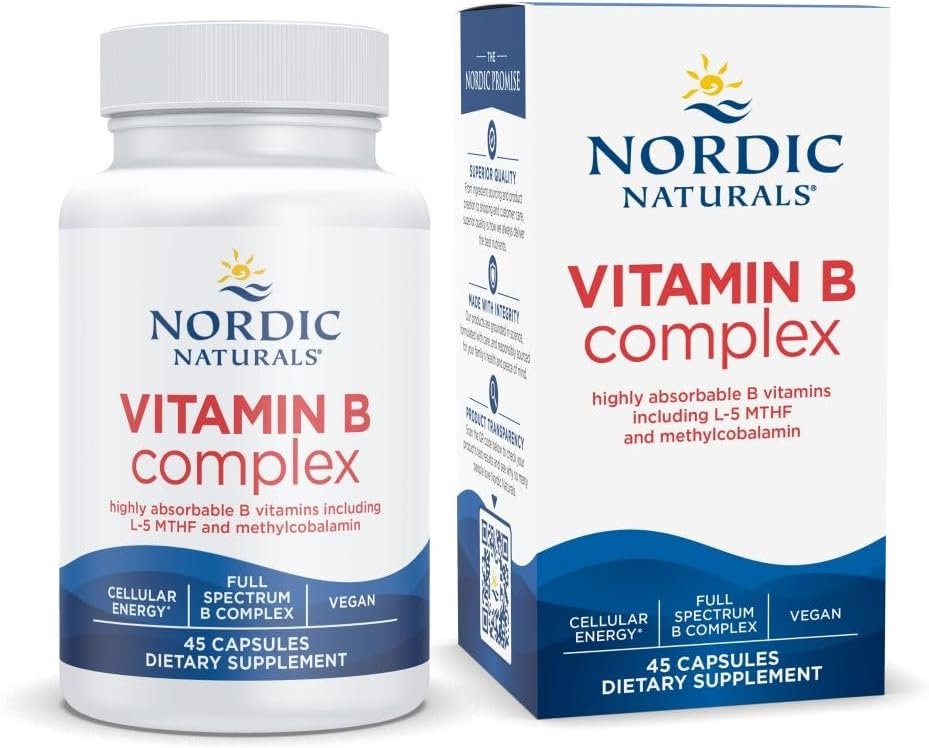Nordic Naturals Vitamin B Complex, Energy Metabolism – 45 Capsules