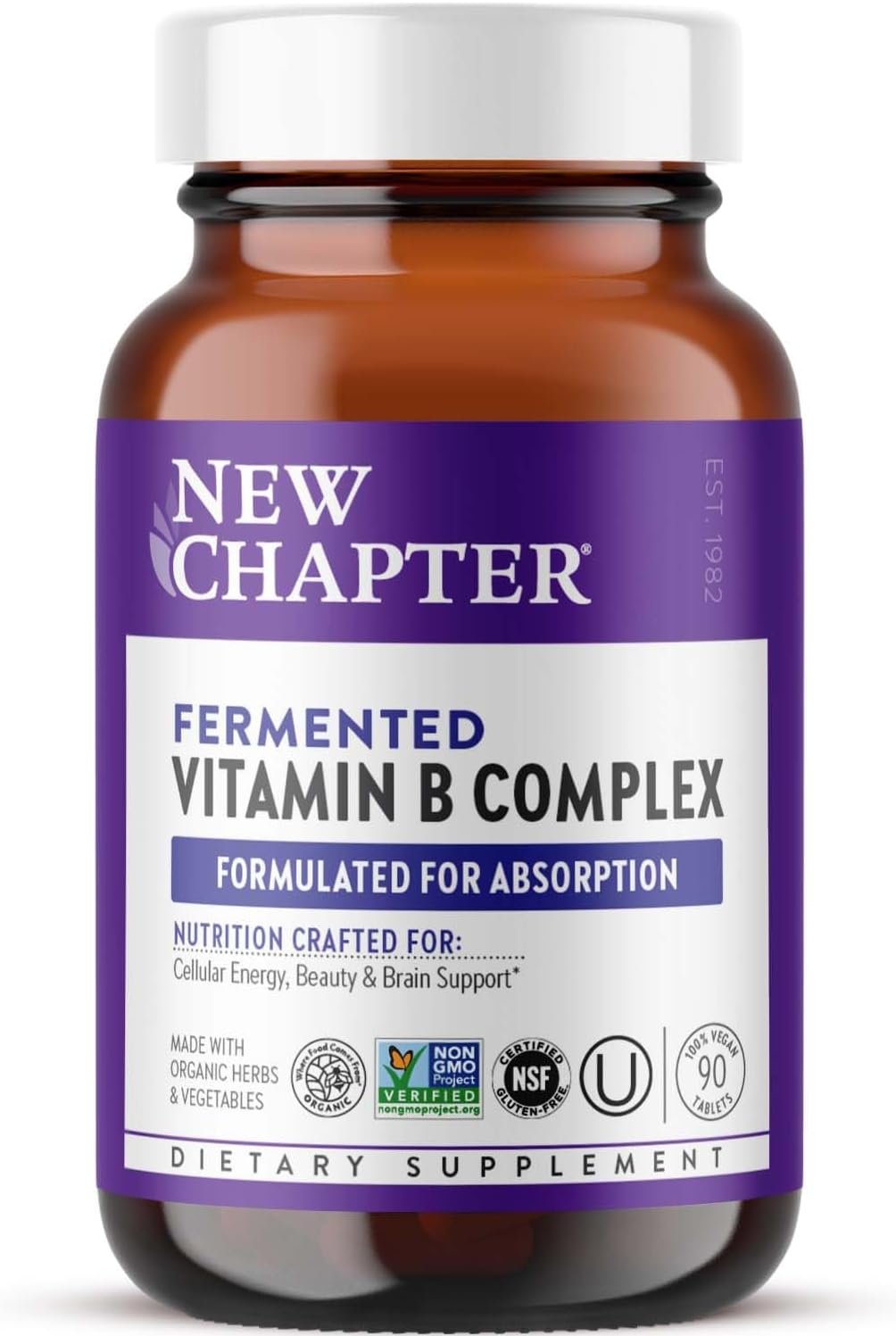 New Chapter USDA Organic Fermented Vitamin B Complex, 90 Count