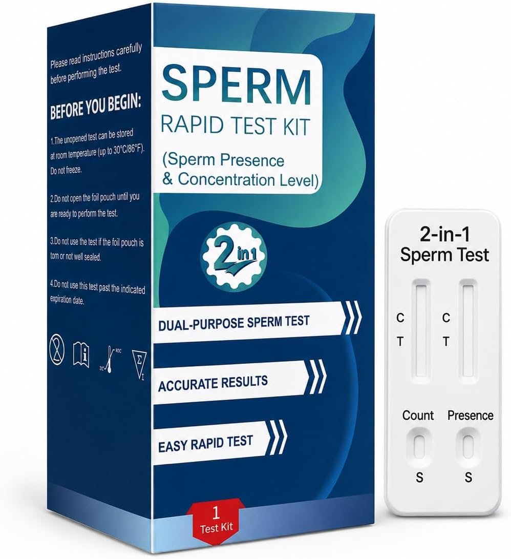 2-in-1 At-Home Test for Men – Home Check, Simple One-Step Check, Reliable Indicator for Fertility & Conception Readiness – #ModelEVN