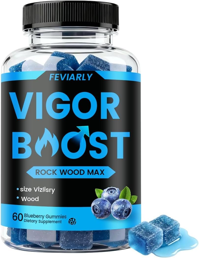 Men’s Vigor Boost Gummies, Male Performance – Blue Chew,Enhancing Supplement for Erect+Drive, Max Size,with Horny Goat Weed, Blueberry Flavor,Add 2 in Enlargement Gummies for Men