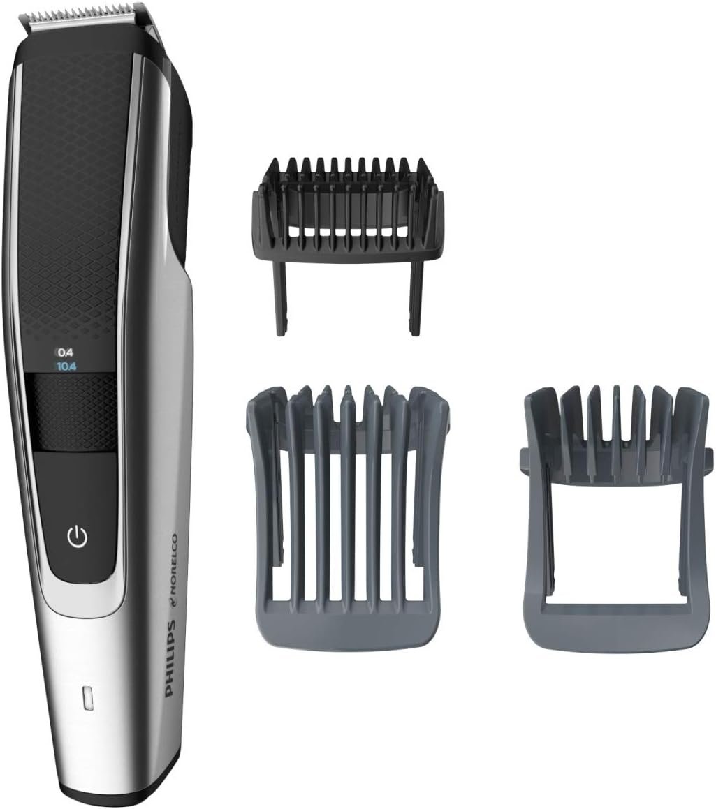 Philips Norelco Beard Trimmer and Hair Clipper Series 5500, electric, cordless, one pass beard trimmer and hair clipper with washable feature for easy clean – No blade oil needed – BT5511/49