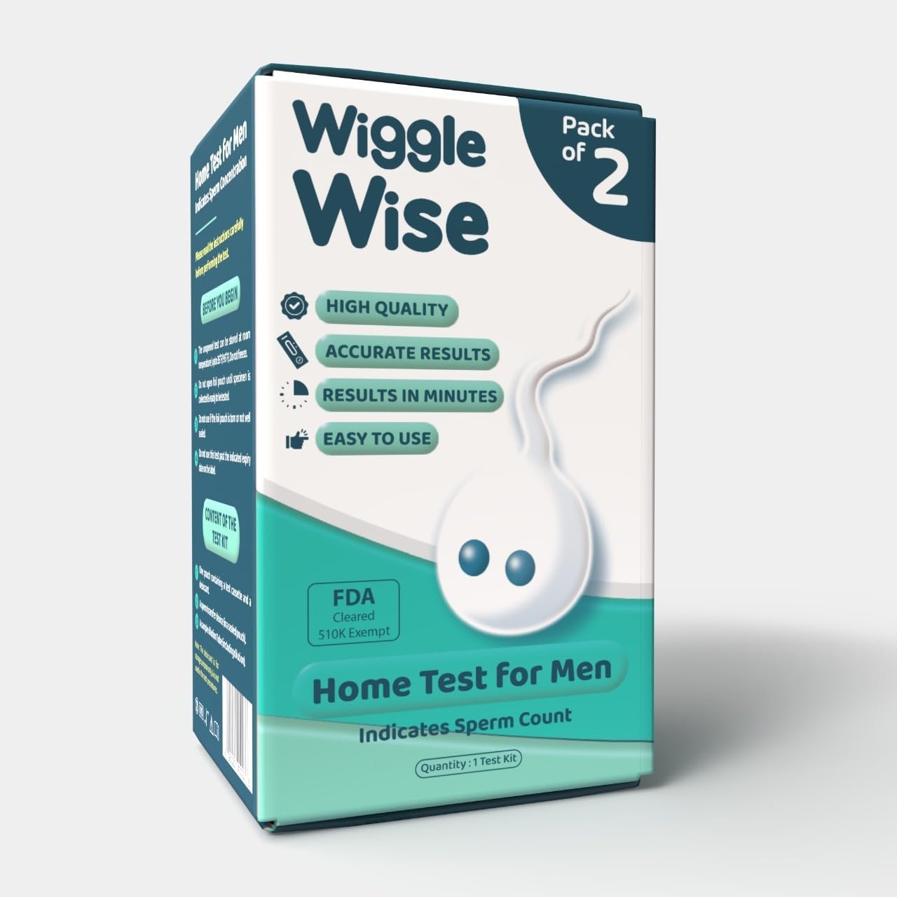 Male Fertility Test Kit – Check Sperm Count At Home, 2-Pack