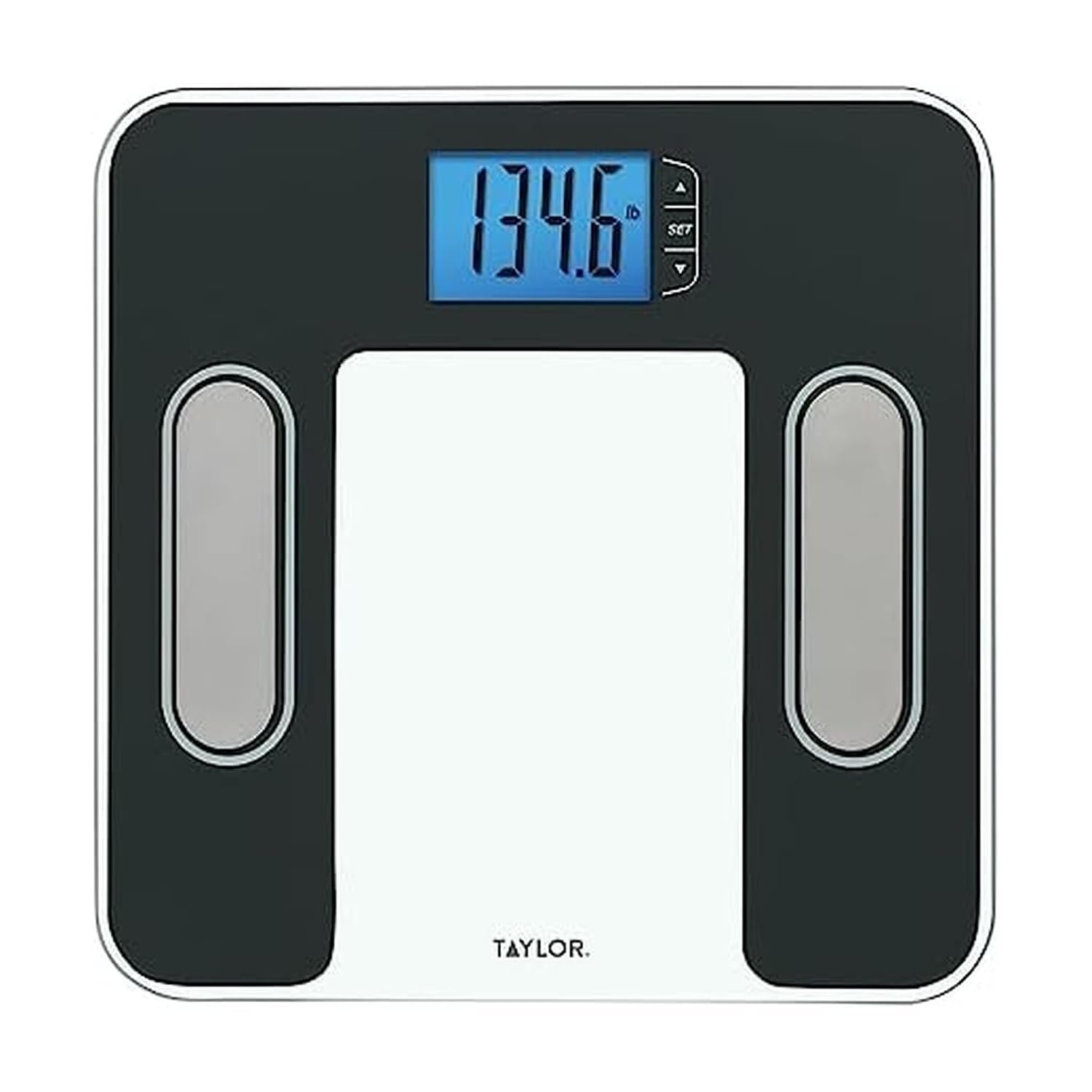 Taylor Body Composition Scale: Fat, BMI, Water, Muscle, 400lb Cap, Black