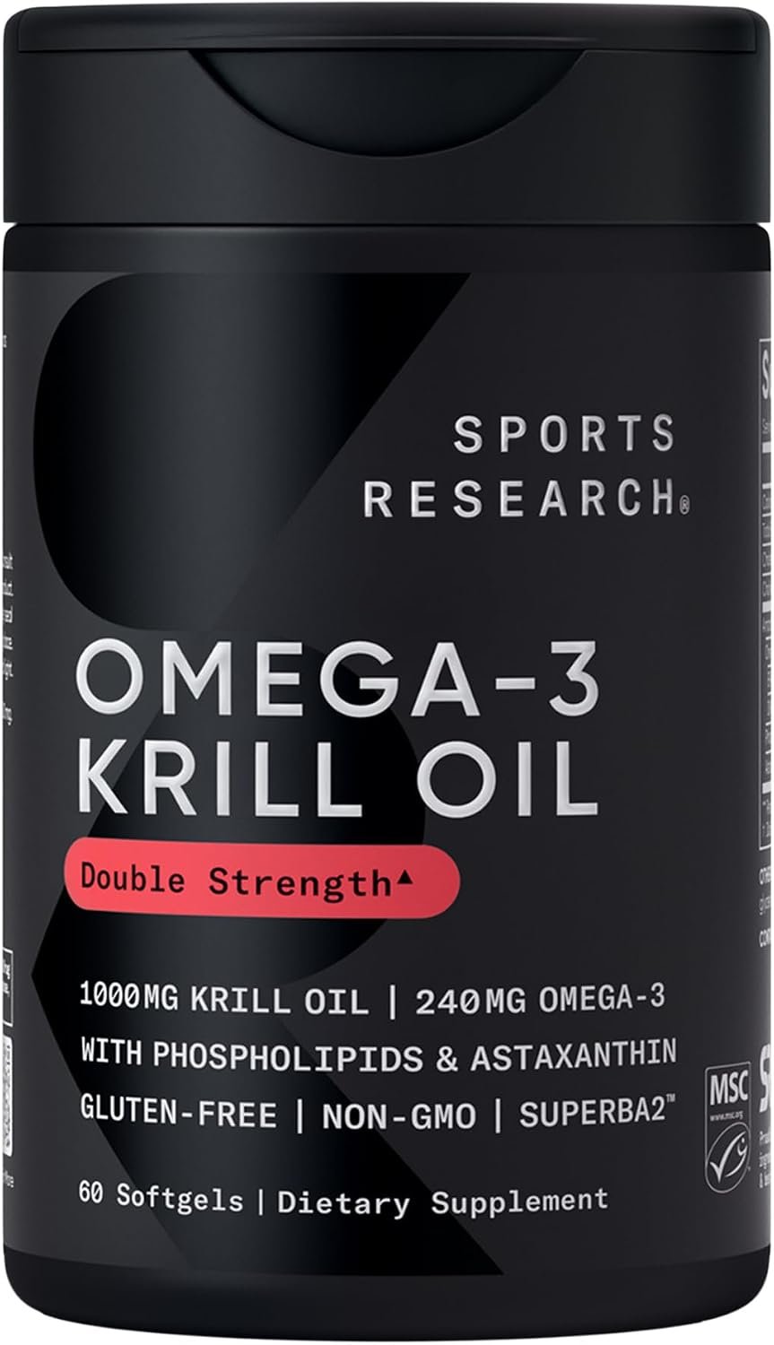 Sports Research® Antarctic Omega-3 Krill Oil 1000mg, 60 Softgels