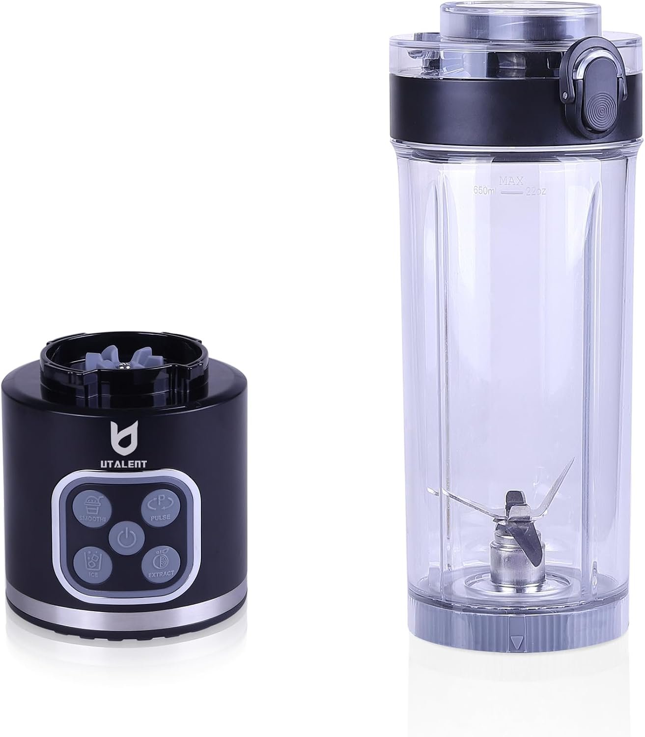 UTALENT Cordless Portable Blender, Ice Crush, 700W Motor, 25oz Cup, 4 Mode