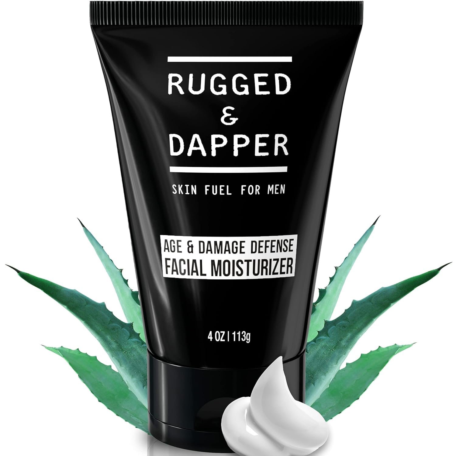 RUGGED & DAPPER – Age Defense Face Moisturizer for Men | 4oz | Hydrating Mens Face Lotion | Unscented Formula