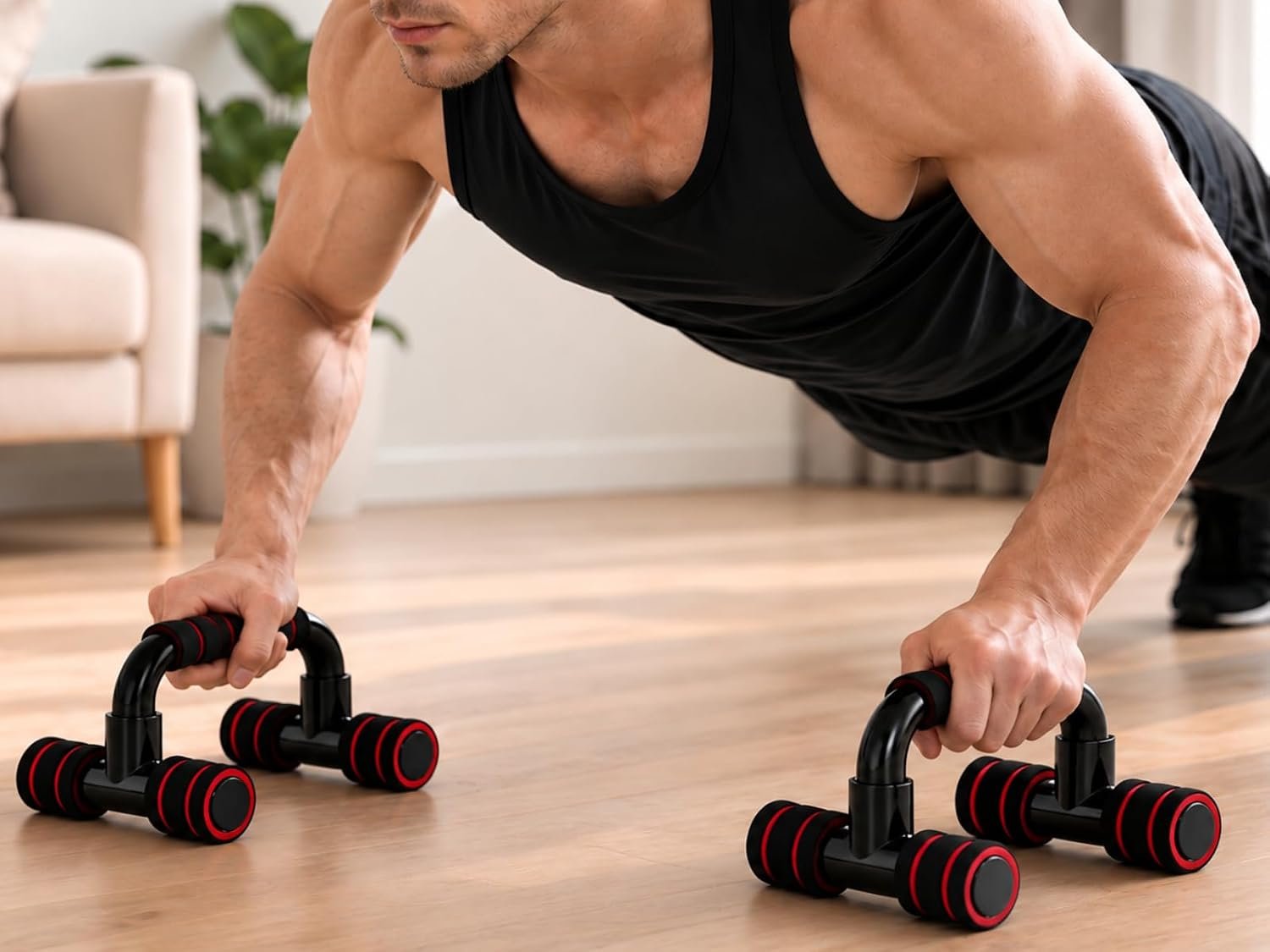 Push Up Bar,Portable Push up Handles for Floor,Strength Training Equipment with Non-Slip Ergonomic Grip,Sturdy Structure,Home Gym Equipment for Men Women Workout
