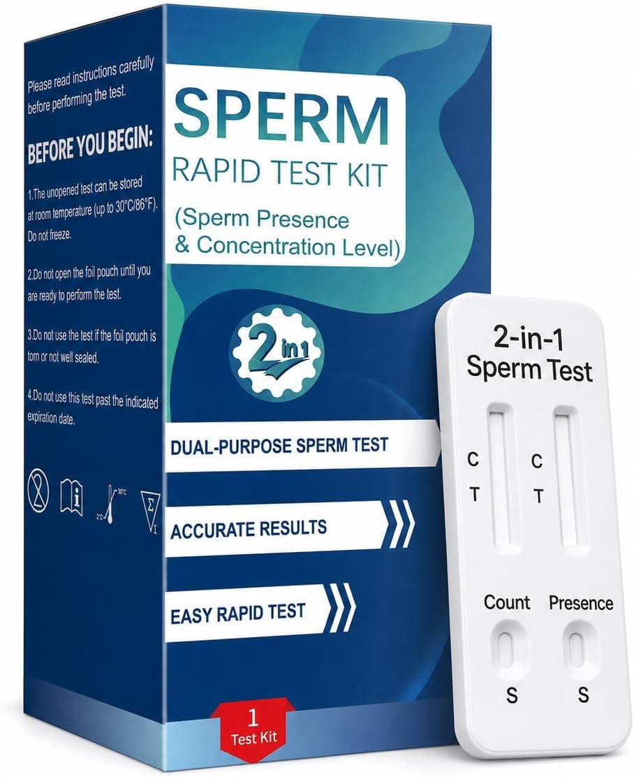 2-in-1 At-Home Test for Men – Home Check, Simple One-Step Check, Reliable Indicator for Fertility & Conception Readiness – #ModelHSF
