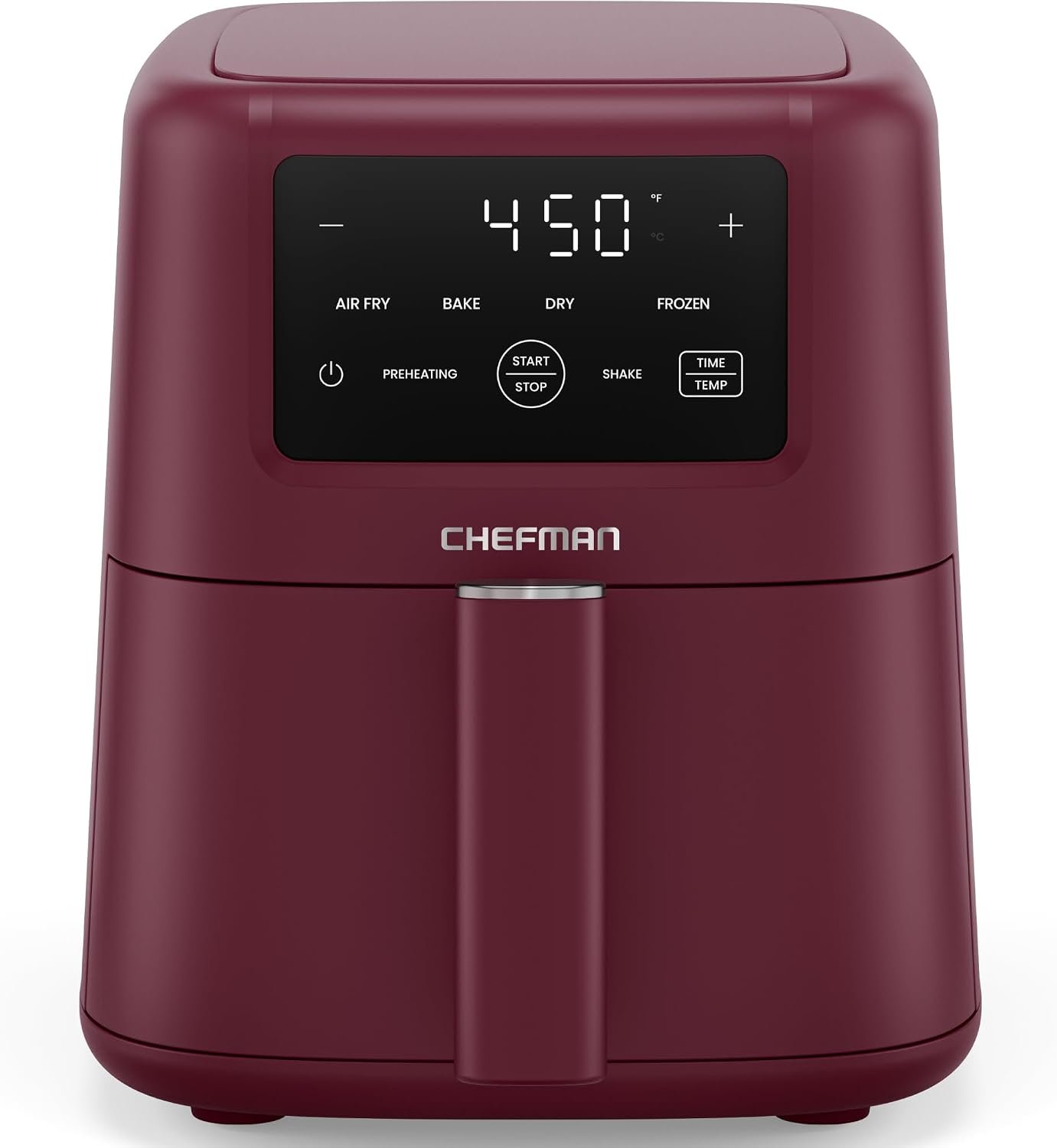Chefman Compact Air Fryer 3.5 QT – Slim Design Fits Small Kitchens, 4-in-1 Air Fry, Bake, Dehydrate, Frozen, 450°F Max Temp, Narrow Footprint Saves Counter Space, Nonstick Ceramic, Dishwasher-Safe