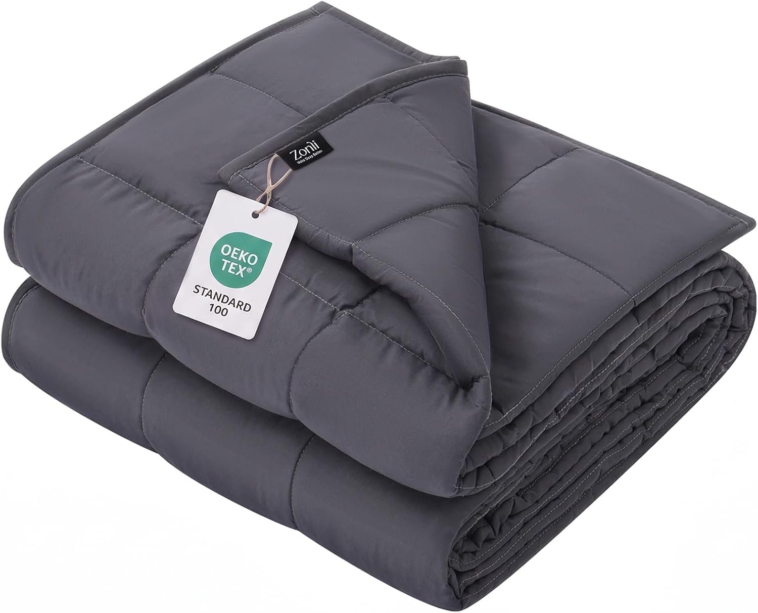 ZonLi Weighted Blanket for Adults (60″x80″, 20lbs, Dark Grey)