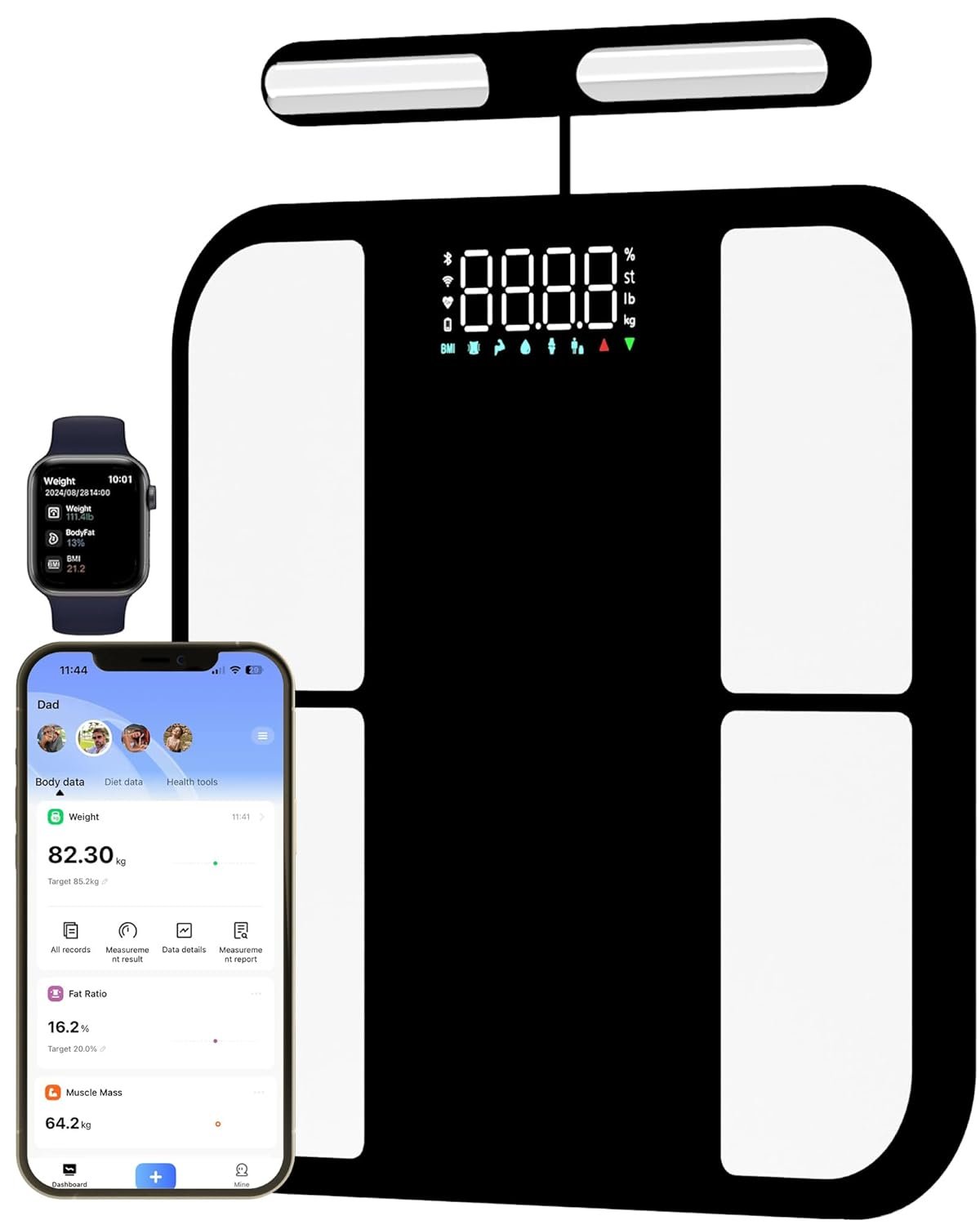 Smart Scale for Body Weight, 8-Electrodes High Precision Scale for BMI