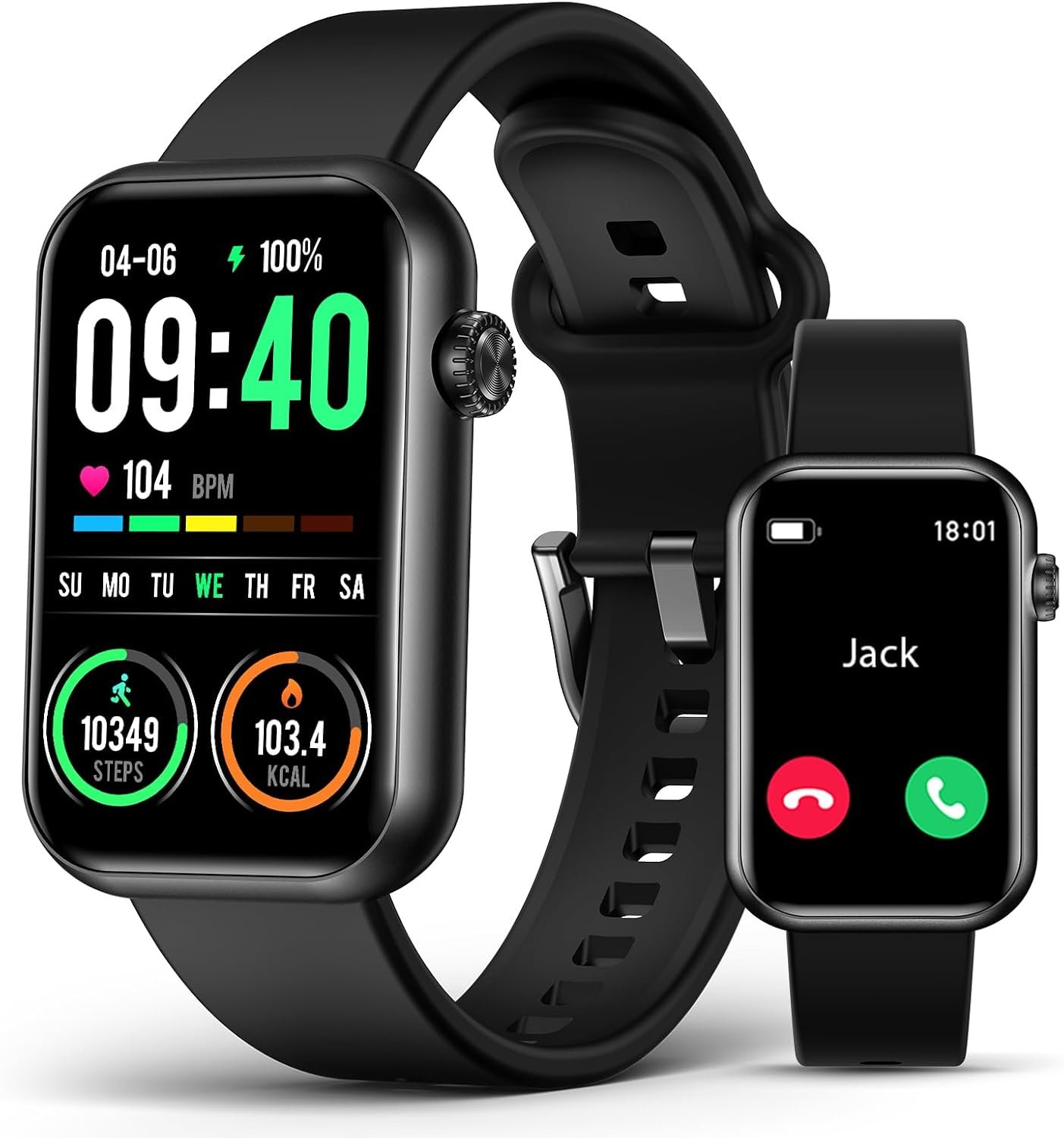 Smart Watch Fitness Tracker, Bluetooth Call, Health Monitor for Men Women