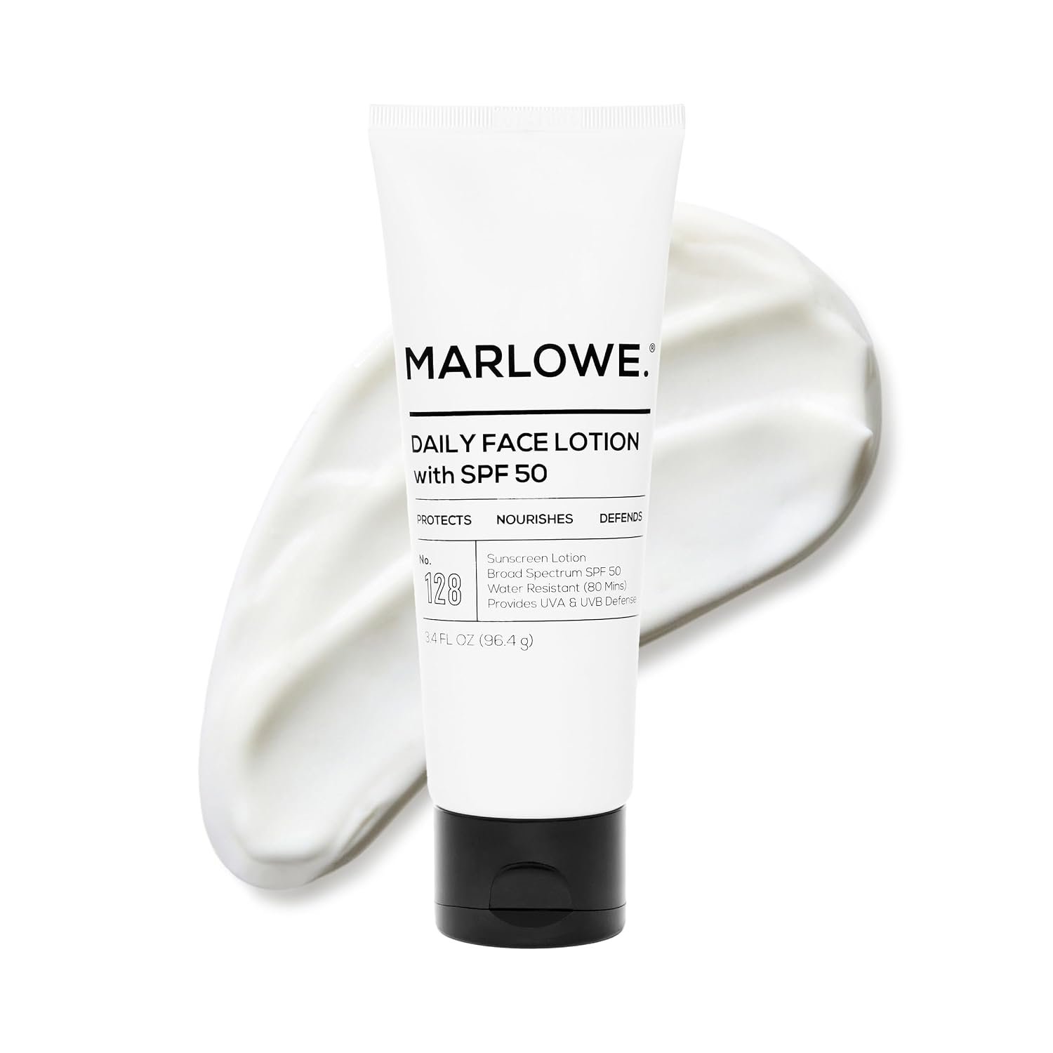 MARLOWE. Face Moisturizer with SPF 50, Daily Sunscreen Lotion, 3.4 oz