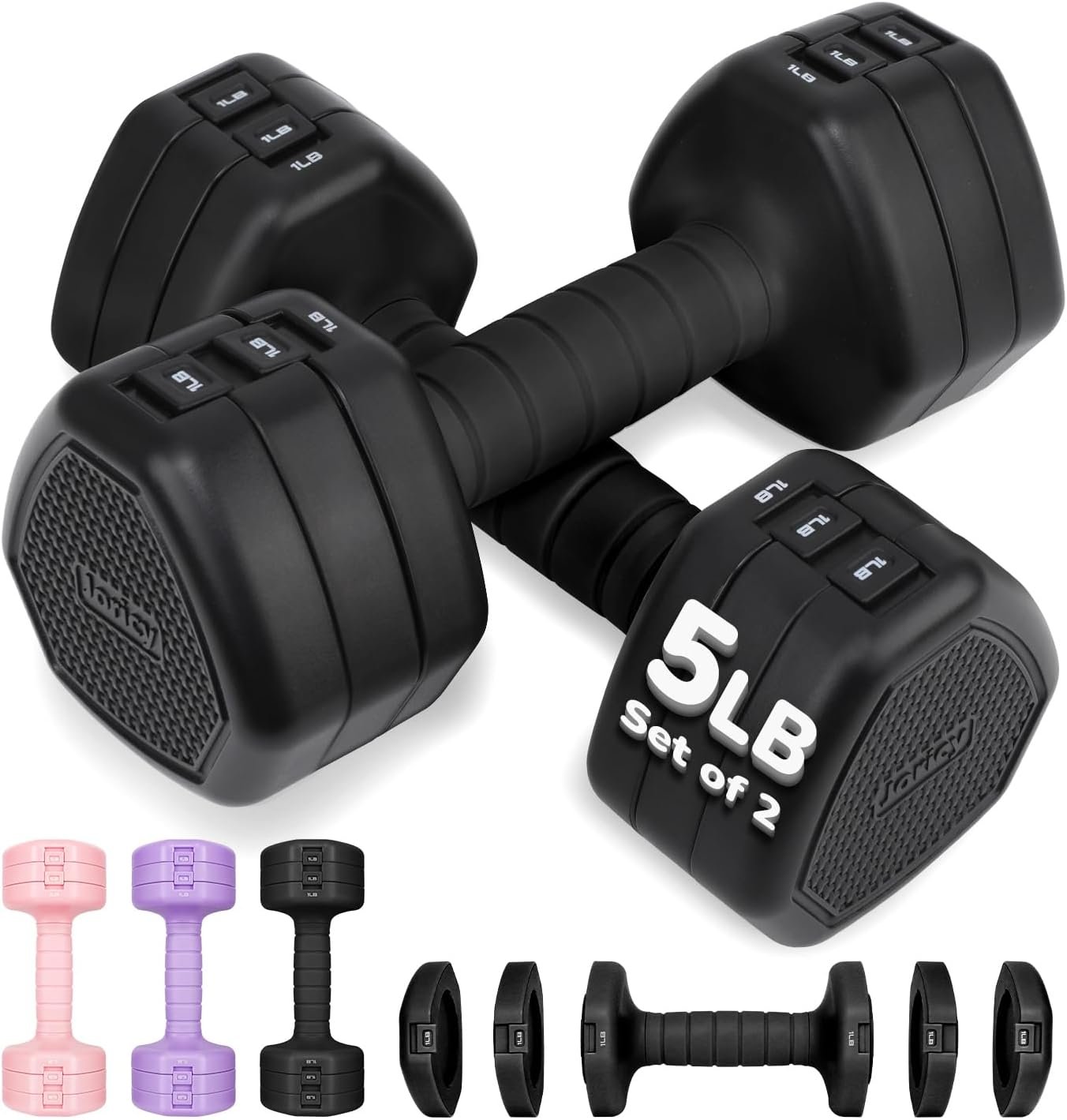 Adjustable Dumbbell Set of 2, 10LB 20LB 30LB Weight Set