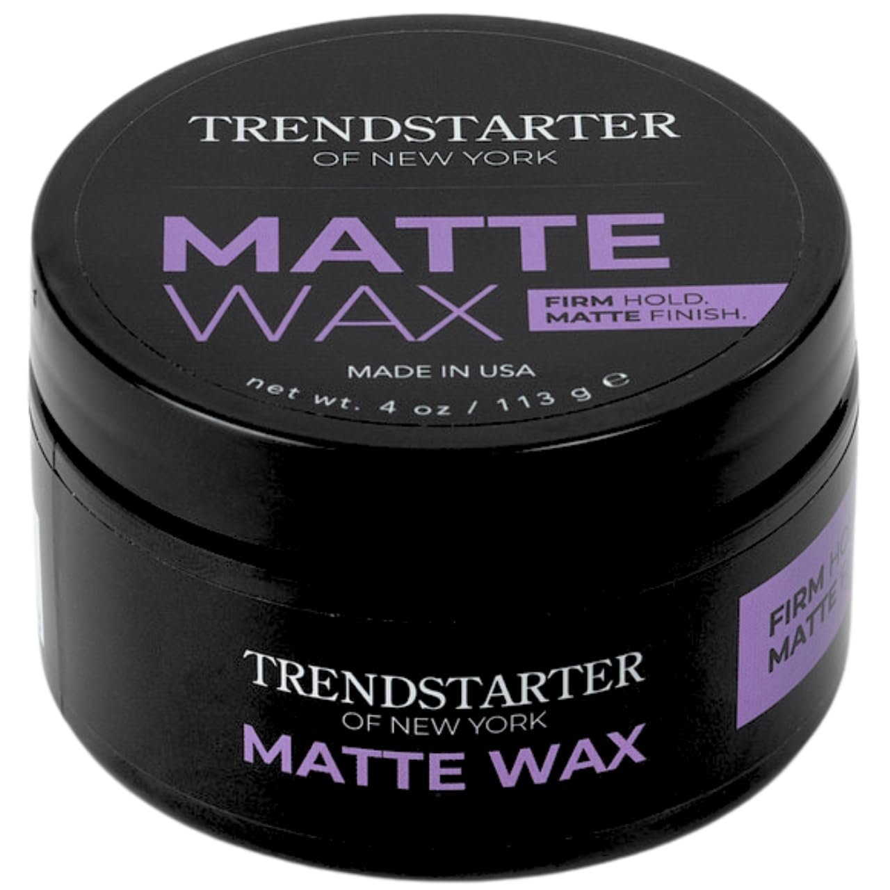 TRENDSTARTER – MATTE WAX (4oz) – Firm Hold – Matte Finish – Water Based All-Day Hold Hair Styling Pomade – Flake-Free Styling Wax for All Hair Types