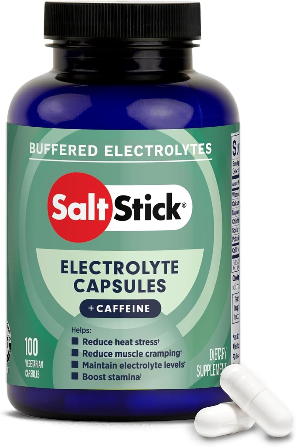 SaltStick Sugar Free Electrolyte Salt Pills Plus Caffeine 0 Calories 100 Ct