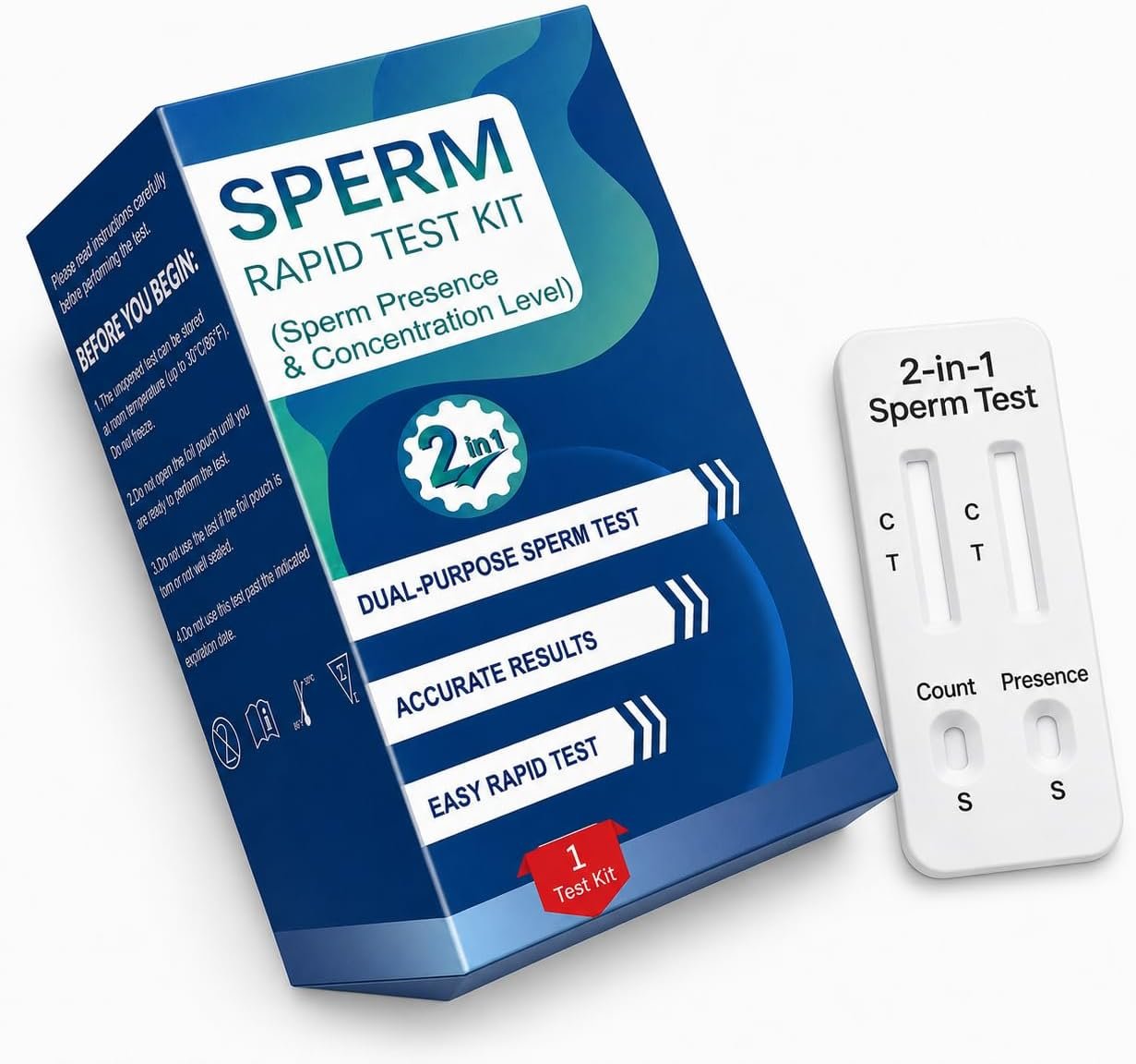 Men’s 2-in-1 At-Home Test – Home Check, Simple Testing Process, Reliable Indicator for Fertility & Conception Readiness – #ModelNQG