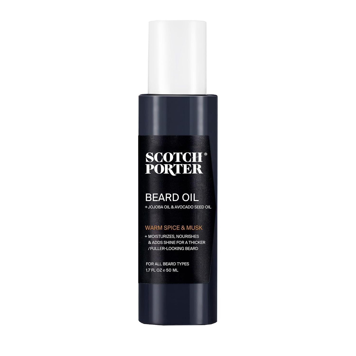 Scotch Porter Smoothing Beard Oil for Men, Warm Spice & Musk Scent (1-Pack)
