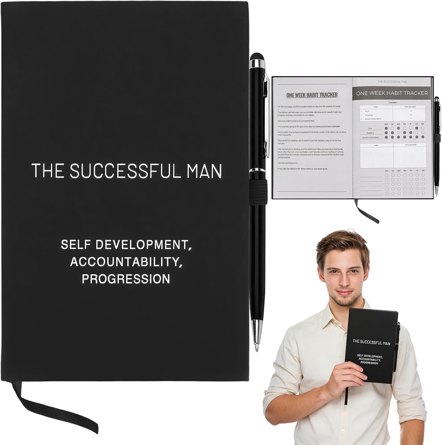 The Successful Man Journal for Self Development, Accountability & Progress, 2026 Daily Goal Setting Planner for Men, Self-Mastery Journals for Men, Reflection Manifestation Journals for Mindfulness