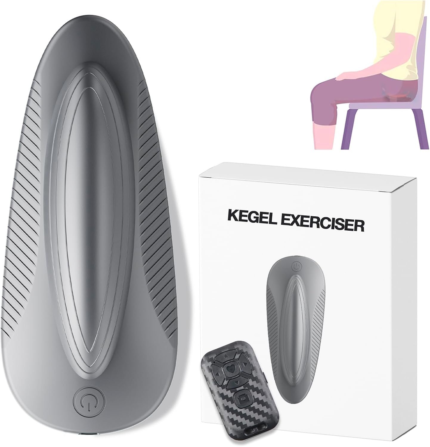 Kegel Exercise Device for Men, Soft Silicone Kegel Exerciser(Grey)