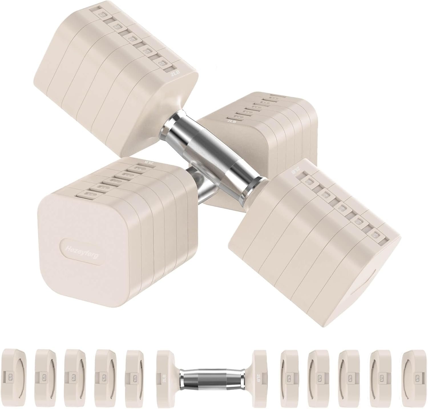 Hezeyferg Adjustable Dumbbell Set,Adjustable Weight Dumbbells for Women/Men