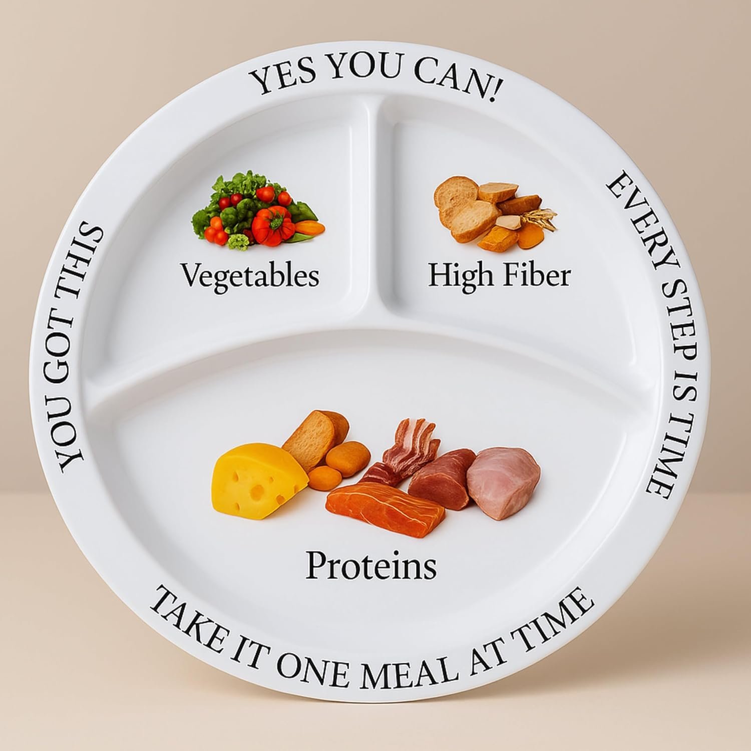 Bariatric Portion Control Divided Plates for Weight Loss – 2 Pack