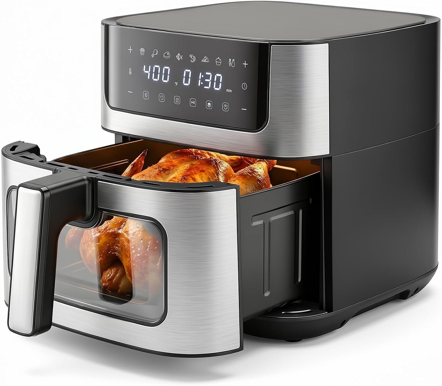 Air Fryer 6.34 QT, Airfryer with Viewing Window and 8 Presets