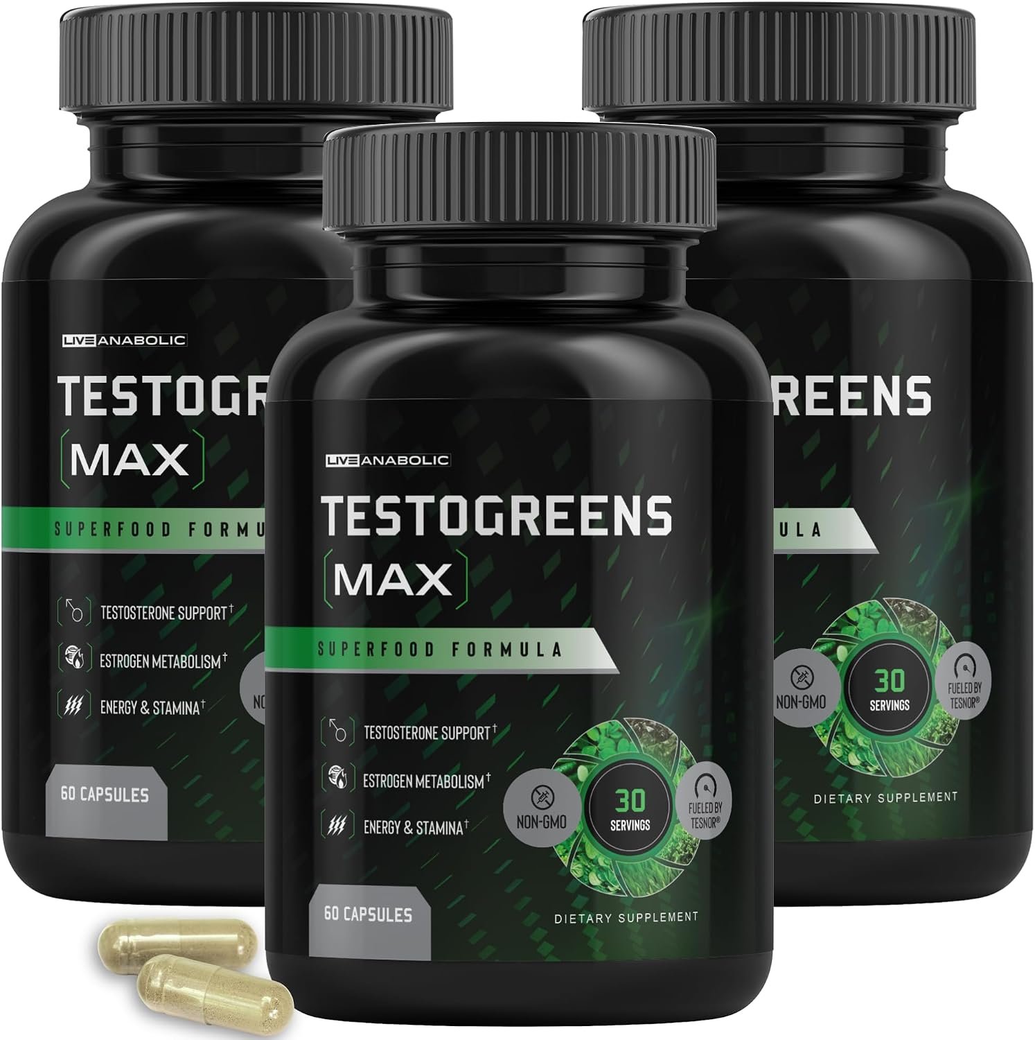 Live Anabolic TestoGreens Max Men’s Greens Supplement, Hormone Support