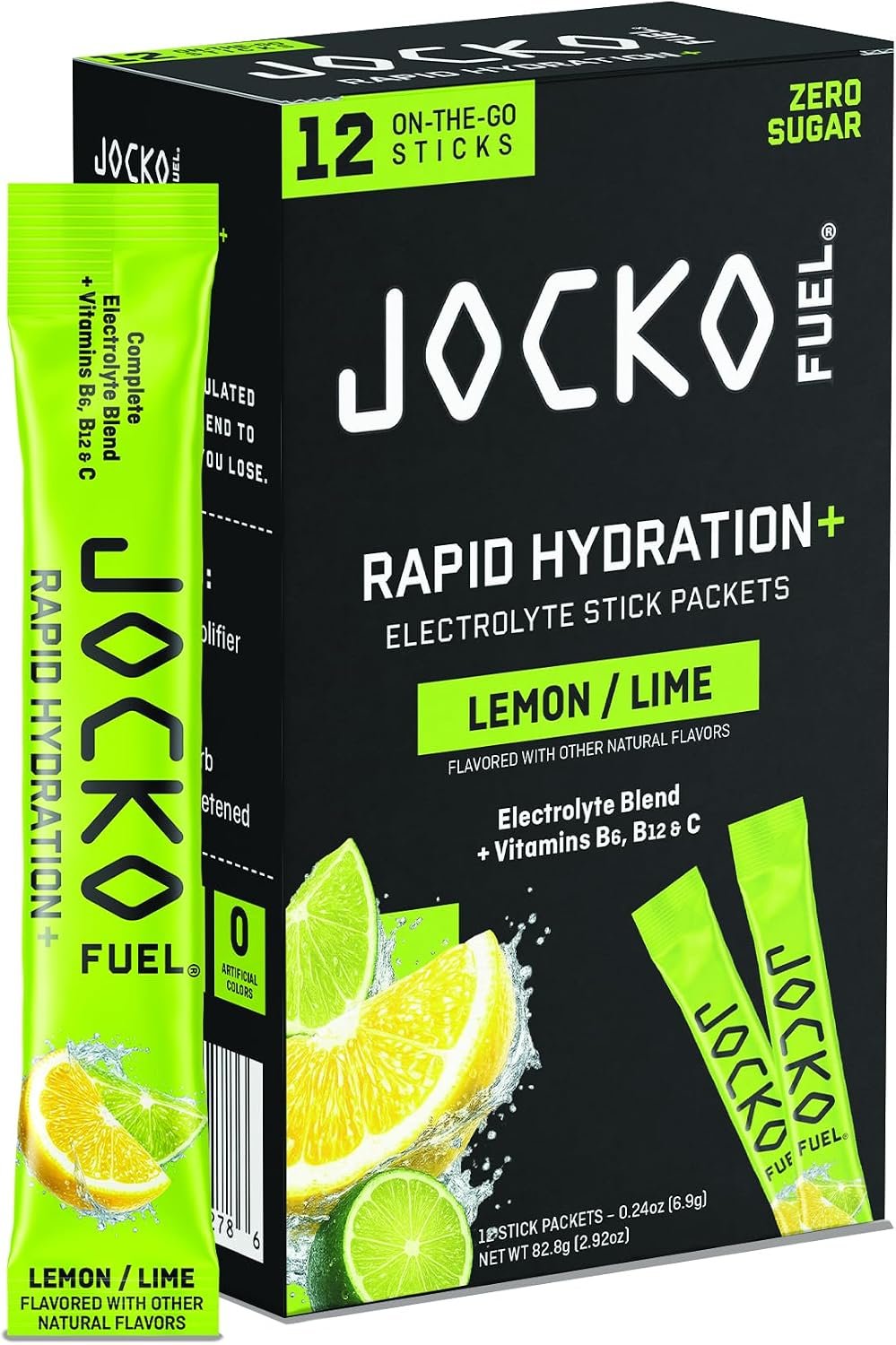 Jocko Fuel Rapid Hydration Electrolytes Powder, Lemon Lime | 12 Packets