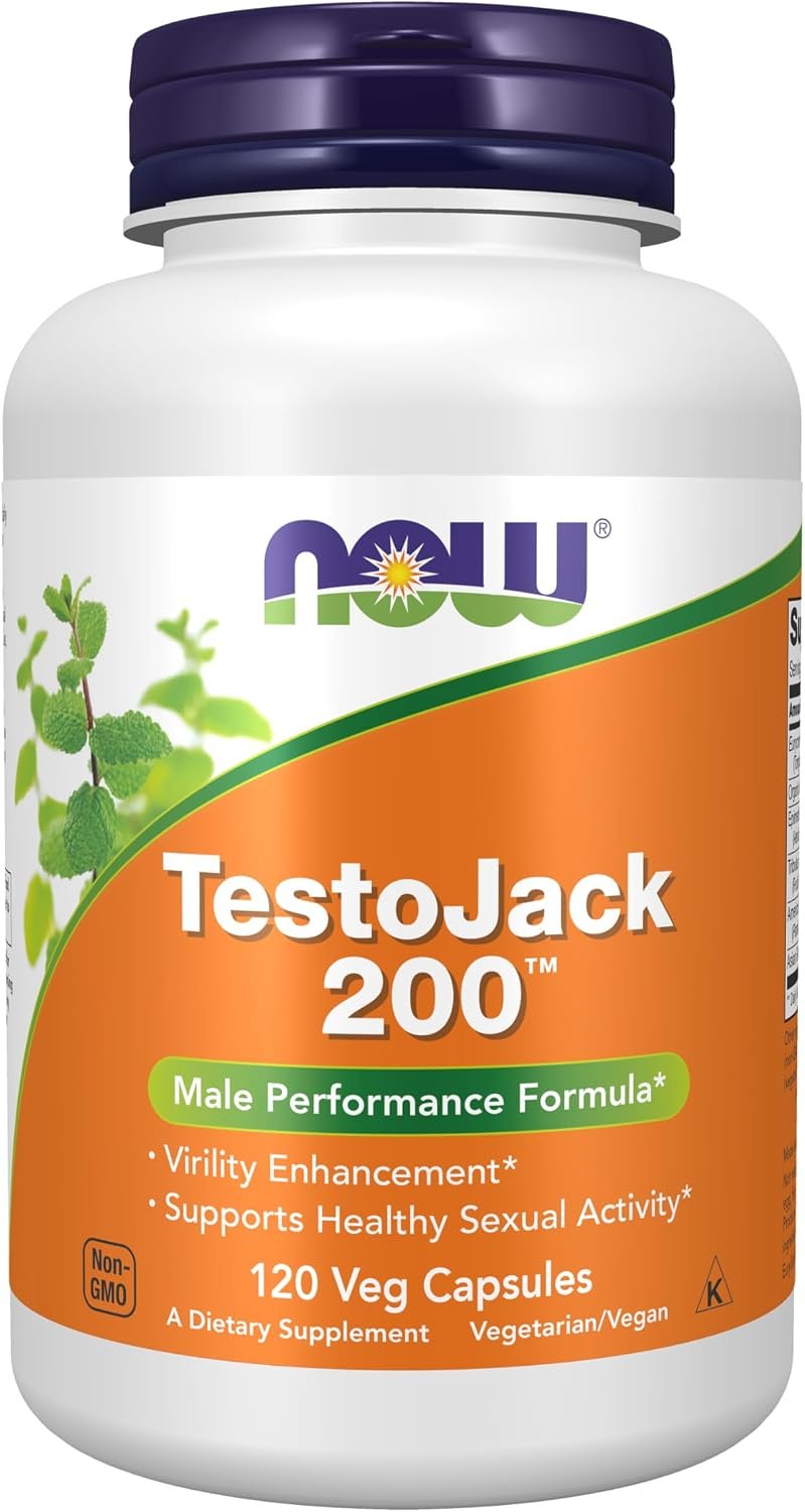 NOW Supplements, TestoJack™ 200 with Tongkat Ali, Tribulus, 120 Veg Caps