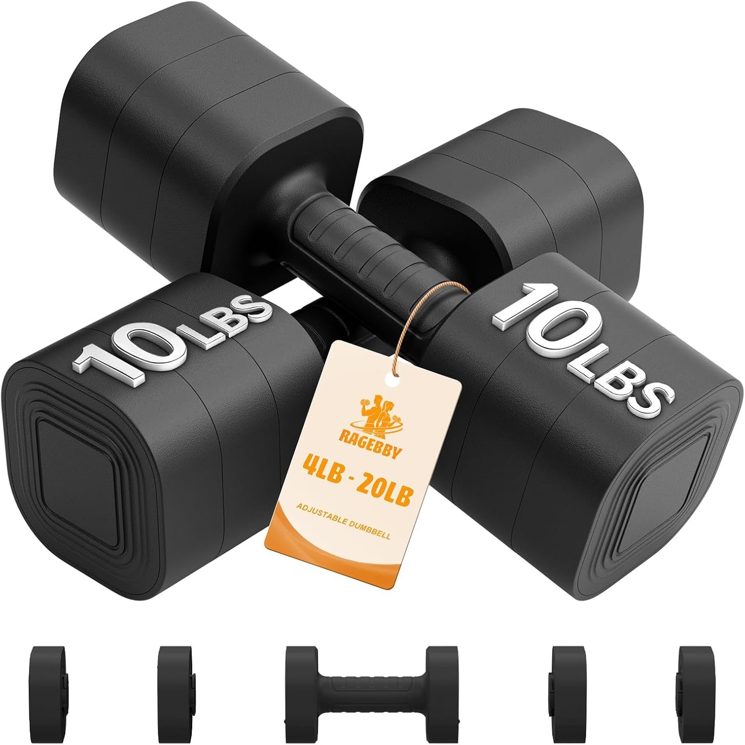 Ragebby Adjustable Dumbbell Set of 2, Weights for Men and Women at Home